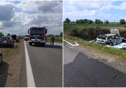 Kolizja z udziałem pięciu aut na trasie S7 w kierunku Gdańska. Utrudnienia w ruchu