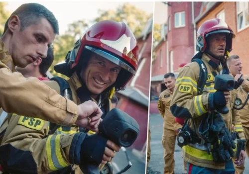 Jak Lewy został strażakiem. Reprezentanci Polski u strażaków we Wrocławiu