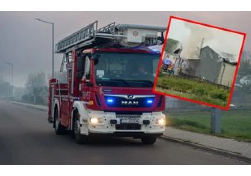 Pożar hali magazynowej w Starogardzie Gdańskim. Trwa akcja gaśnicza