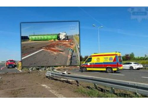 Wystrzeliła opona. Policja ostrzega na A4