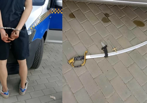 Wymachiwał szablą na ulicy Starokościelnej. Straż Miejska Mysłowice ujęła mężczyznę z białą bronią