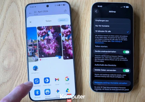 Quick Share Androida łączy siły z AirDropem iPhone'a. UE zadbała o klientów