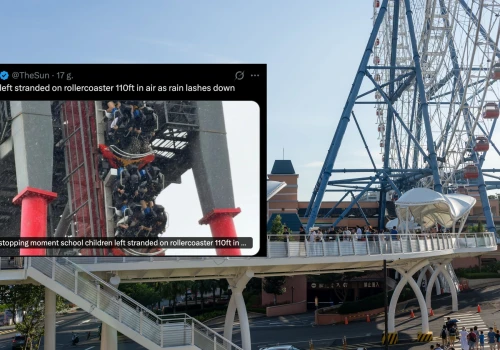 Groźny incydent w parku rozrywki na Tajwanie. Wagoniki utknęły 34 m nad ziemią