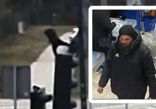 Kamery nagrały go w markecie. Chwilę później zniszczył auto!