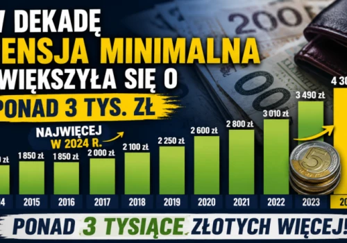 W dekadę pensja minimalna zwiększyła się o ponad 3 tys. zł; najwięcej w 2024 r.