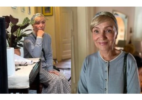 Katarzyna Żak pozdrawia z planu nowego 