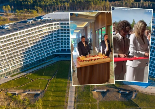 Ogromny tort i przecięcie wstęgi. Tak wyglądało otwarcie Hotelu Gołębiewski