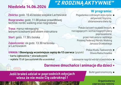 Masz ochotę na spacer z kijkami? W niedzielę kolejna Lachowska Nordikiada