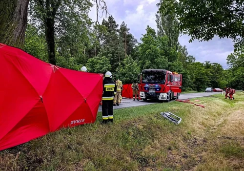Tragedia na drodze wojewódzkiej. Kierowca nie żyje.