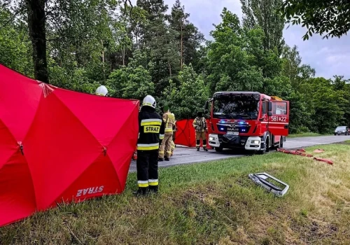 Śmiertelny wypadek pod Słupcą. Droga jest zablokowana
