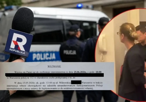 Skuta kajdankami asystentka Sakiewicza wezwana na policję. 
