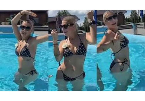 Fikuśne wygibasy Magdy Narożnej w bikini. W basenie sporo się działo