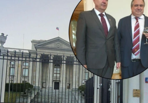 Człowiek Baruna świętował w ambasadzie Rosji. 