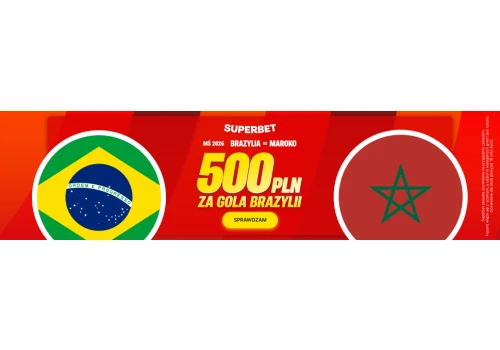 500 zł za gola Brazylii z Maroko! (Kurs 1,17 i stawka 2 zł!)