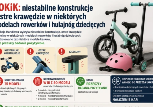 UOKiK: niestabilne konstrukcje i ostre krawędzie w niektórych modelach rowerków i hulajnóg dziecięcych