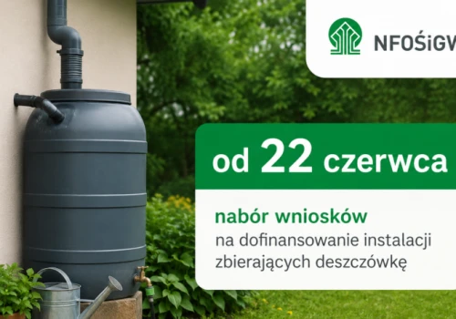 NFOŚiGW: od 22 czerwca nabór wniosków na dofinansowanie instalacji zbierających deszczówkę