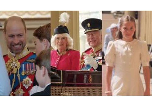 Pogawędka księcia Williama z synami, żartujący król Karol z królową Camillą - oto co działo się za kulisami Trooping the Colour (WIDEO)