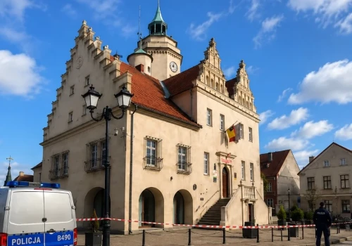 Alarm bombowy w urzędach. Ewakuowano magistrat w Prusicach, podobne wiadomości trafiły także do innych samorządów