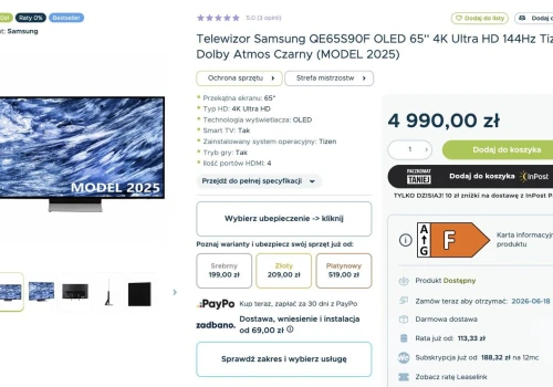 Genialny telewizor Samsung OLED 65 cali w super niskiej cenie!