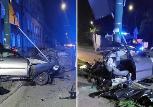 Siła uderzenia roztrzaskała auto. Tragiczny wypadek w Sosnowcu