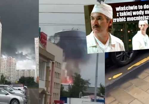 Przez pożary rafinerii w Moskwie pada czarny deszcz, władze uspokajają, że nieszkodliwy
