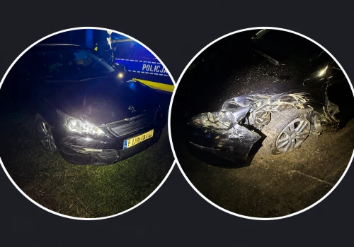 Pijany kierowca nie zatrzymał się do kontroli, po rozbiciu pojazdu próbował uciec pieszo