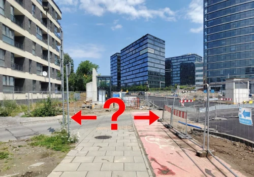 Budowa tramwaju do Mistrzejowic. Na ul. Lublańskiej piesi nie wiedzą, którędy iść dalej