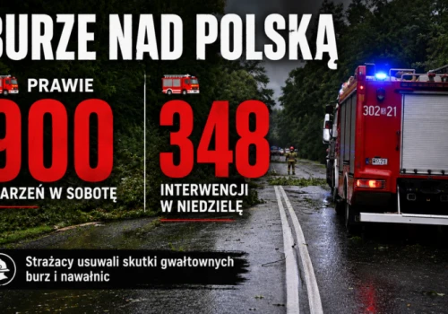 Straż pożarna: w sobotę w prawie 900 zdarzeń spowodowanych przez burze, w niedzielę 348