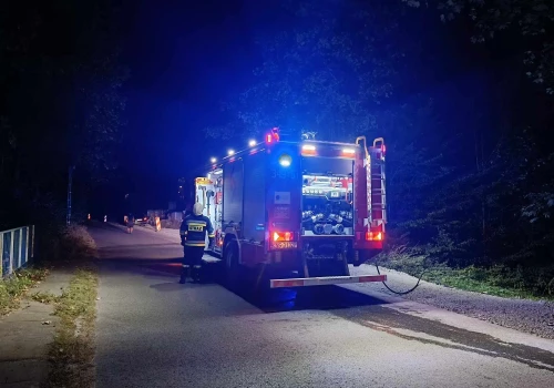 Pożar budynku w gminie Mszana Dolna. Drzewa na drogach Sądecczyzny