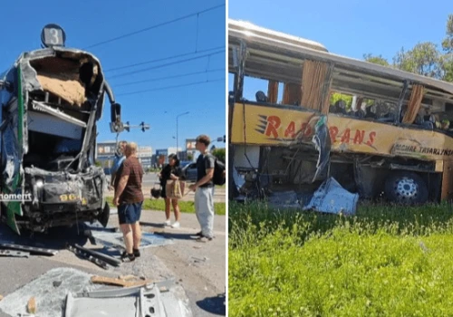 Wypadek w Poznaniu. Zderzenie tramwaju z autokarem