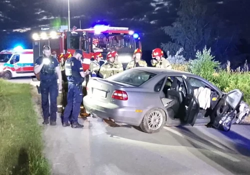W środku nocy uderzył w drzewo koło Ciechanowa. Policja zatrzymała jedną osobę