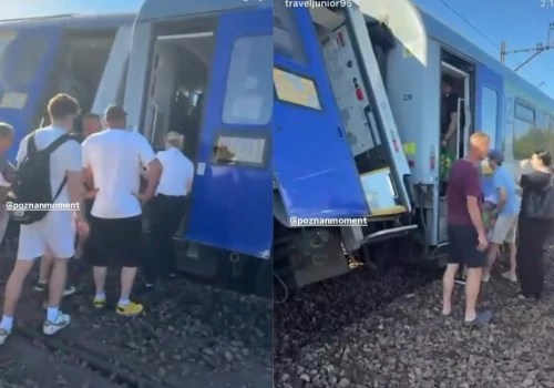 Pod Piłą zderzyły się dwa pociągi. Pasażerowie nagrali, jak wyglądał skład po zdarzeniu