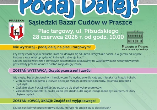 W niedzielę w Praszce akcja „Podaj dalej – sąsiedzki bazar cudów”