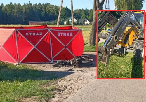 Tragiczny wypadek z udziałem ciągnika i motoroweru. 69-latek zginął na miejscu