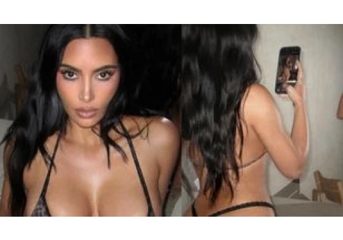 Kim Kardashian pozuje w MIKROSKOPIJNYM BIKINI swojego projektu, a fani stwierdzają: 