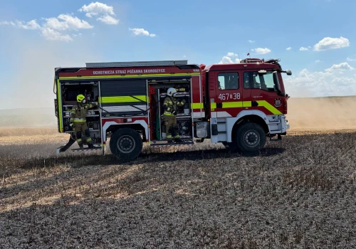 Duży pożar jęczmienia w miejscowości Giełczyce