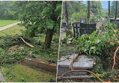 Nawałnica zniszczyła cmentarz w Mostowlanach. Parafia apeluje o pomoc