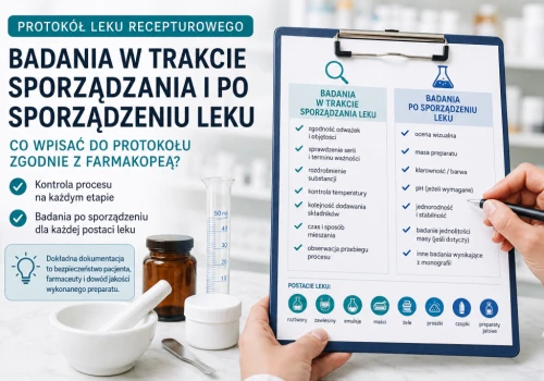 Badania w trakcie sporządzania i po sporządzeniu leku recepturowego – co wpisać do protokołu zgodnie z Farmakopeą?