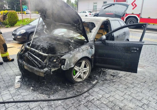 Pożar auta w Cieszynie. Strażacy szybko opanowali sytuację | FOTO