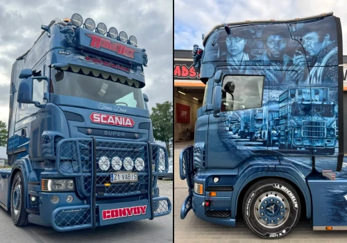 Najnowszy hołd dla filmu „Konwój”: 14-letnia Scania R500 otrzymała kultowy motyw
