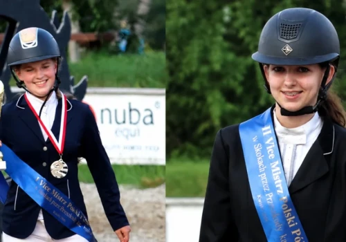 Ola Krzoska i Kinga Krzoska na podium Mistrzostw Polski Północnej Amatorów w skokach przez przeszkody