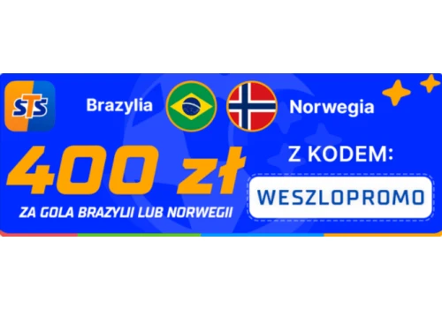 400 zł za gola Brazylii lub Norwegii dla nowych graczy STS! (Stawka 2 zł!)