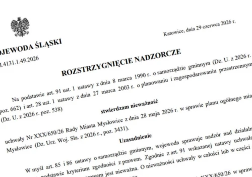 Plan Ogólny Mysłowic unieważniony przez wojewodę sląskiego