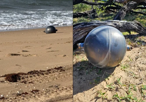 Futurystyczne kule na plaży. ASA: To odłamki obcego obiektu rakietowego