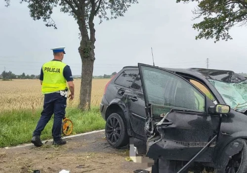 Tragiczny wypadek pod Wronkami. 18-letni kierowca zginął po uderzeniu w drzewo