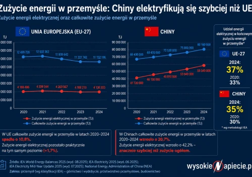 Chiny elektryfikują przemysł znacznie szybciej niż Europa