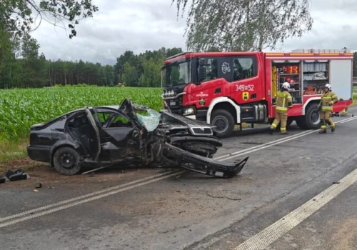 Uderzył Skodą w drzewo – 21-latek trafił do szpitala