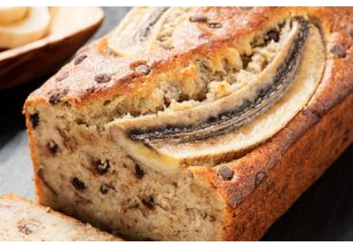 Banany zaczęły czernieć, więc zrobiłam chlebek bez cukru. Dodałam wysokobiałkowy produkt