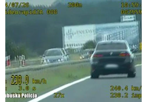 Międzyrzecz: Kierowca BMW mocno przesadził. Pomiar pokazał 238 km/h