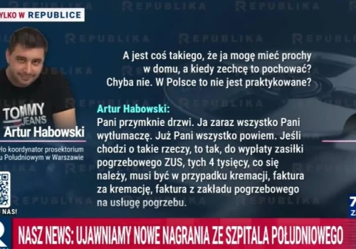 Taśmy z prosektrorium Szpitala Południowego. 